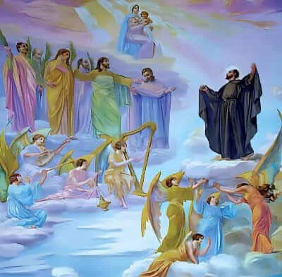 Saint Jean Eudes entouré d’anges dans la gloire