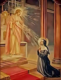 Marguerite-Marie Alacoque en prière devant une vision du Sacré-Cœur